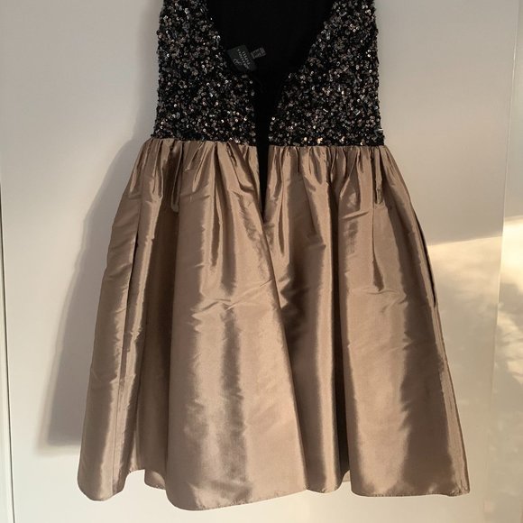 ADRIANNA PAPELL, SEQUIN SLEEVELESS COCKTAIL DRESS (pre-owned) dry cleaned size 4 - Picture 2 of 15